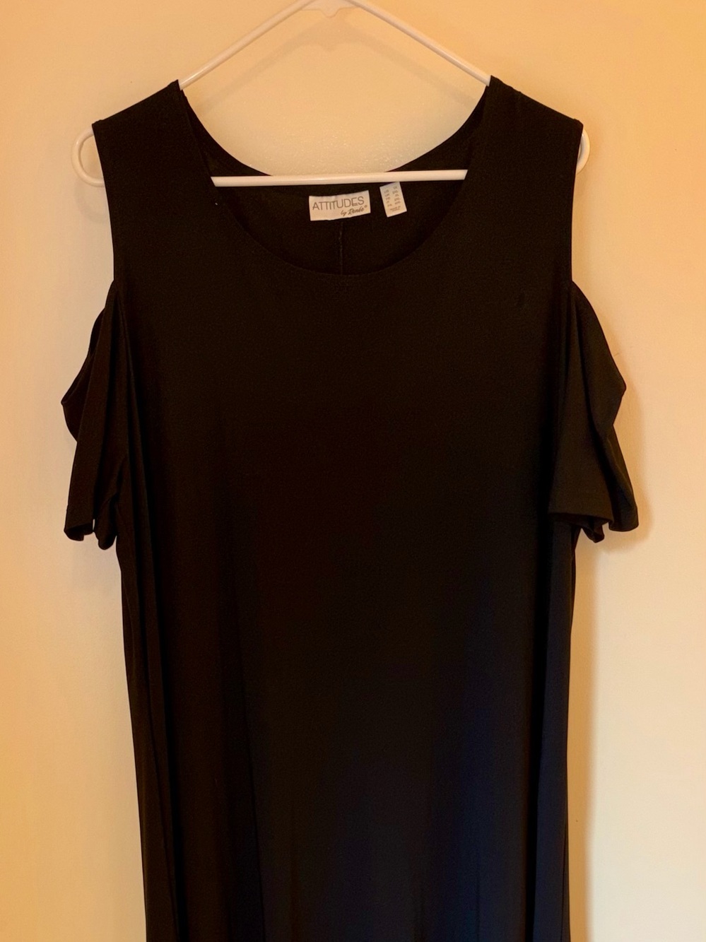 Attitudes by Renee Elegant Black Cold-Shoulder Maxi Dress